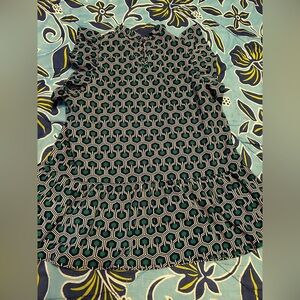 THML Blue and Green Floral Boutique Blouse